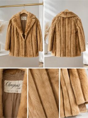 Obregon's Furs Plush Mink Coat - Camel Tone